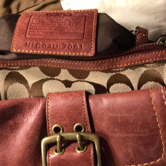 VINTAGE COACH LEGACY BROWN LEATHER CANVAS BAG - Picture 5 of 6